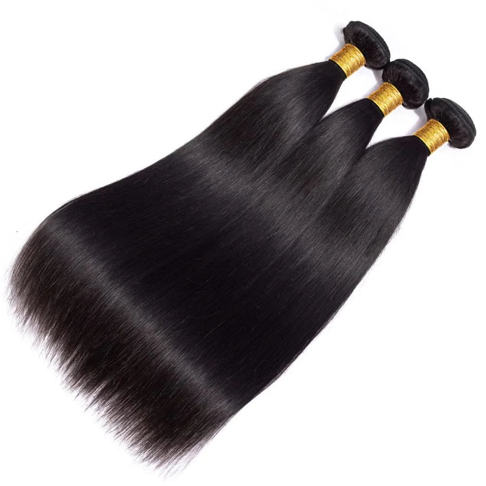 Human Hair Bundles Straight Human Hair Bundles Brazilian Bundles Straight Natural 18 20 22 Inch 3 Bundles Virgin Remy 10A Unprocessed Bundle Human Hair Double Weft Natural Color