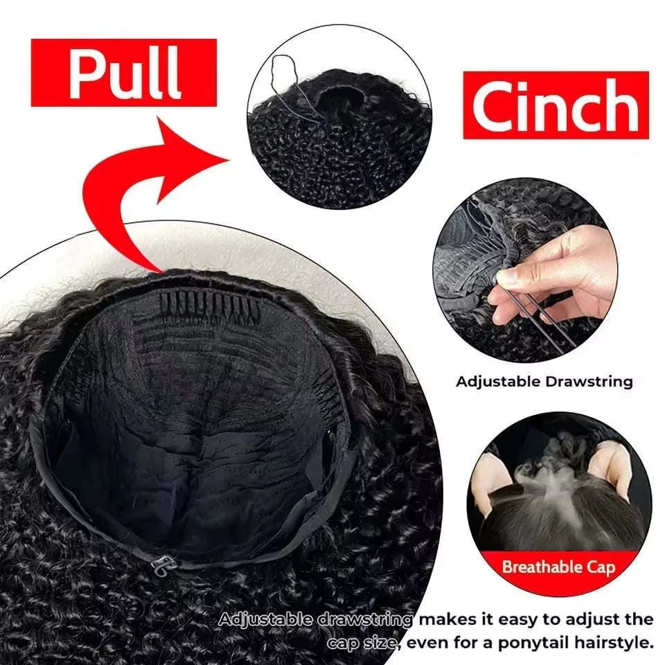 Half Wig Human Hair Flip over 3 in 1 Afro Kinky Curly V Part Wig Pre Cut HD Lace Glueless Wigs Human Hair for Women 250% Density