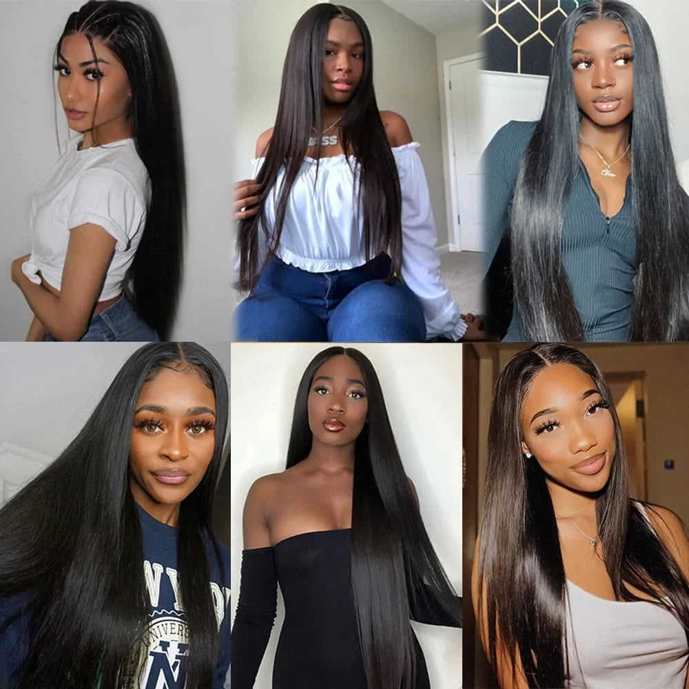 Straight Human Hair 22 24 26 Inch 3 Bundles 10A Remy Bundle Human Hair Double Weft for Women