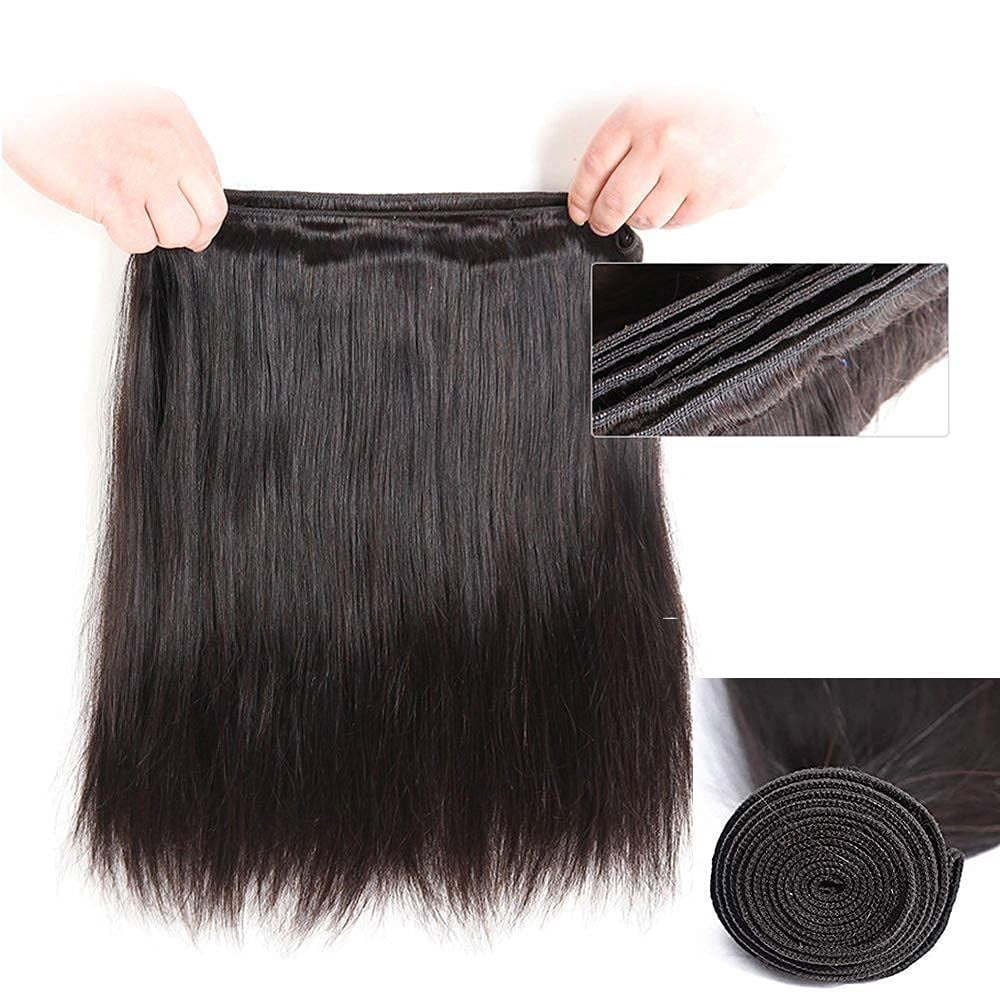Human Hair Bundles Straight Human Hair Bundles Brazilian Bundles Straight Natural 18 20 22 Inch 3 Bundles Virgin Remy 10A Unprocessed Bundle Human Hair Double Weft Natural Color