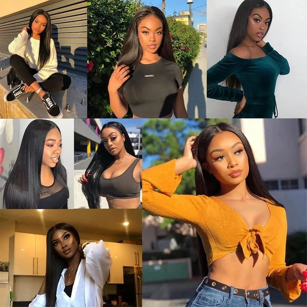 Human Hair Bundles Straight Human Hair Bundles Brazilian Bundles Straight Natural 18 20 22 Inch 3 Bundles Virgin Remy 10A Unprocessed Bundle Human Hair Double Weft Natural Color