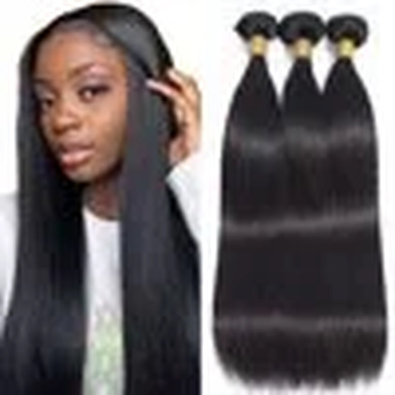 Human Hair Bundles Straight Human Hair Bundles Brazilian Bundles Straight Natural 18 20 22 Inch 3 Bundles Virgin Remy 10A Unprocessed Bundle Human Hair Double Weft Natural Color