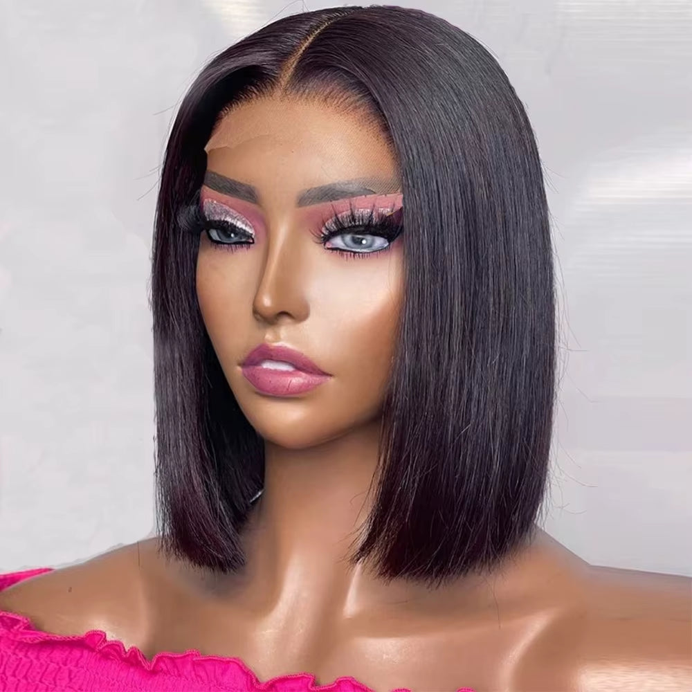 Highlight Wig Human Hair Bob Wig Straight Lace Front Wig Human Hair Brazilian Short Bob Human Hair Wigs on Sale Clearance